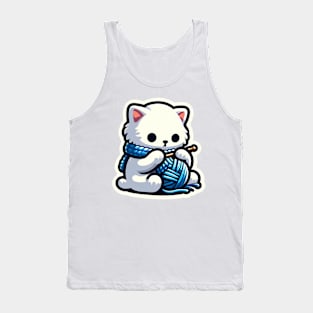 knitting kittty shirt Tank Top